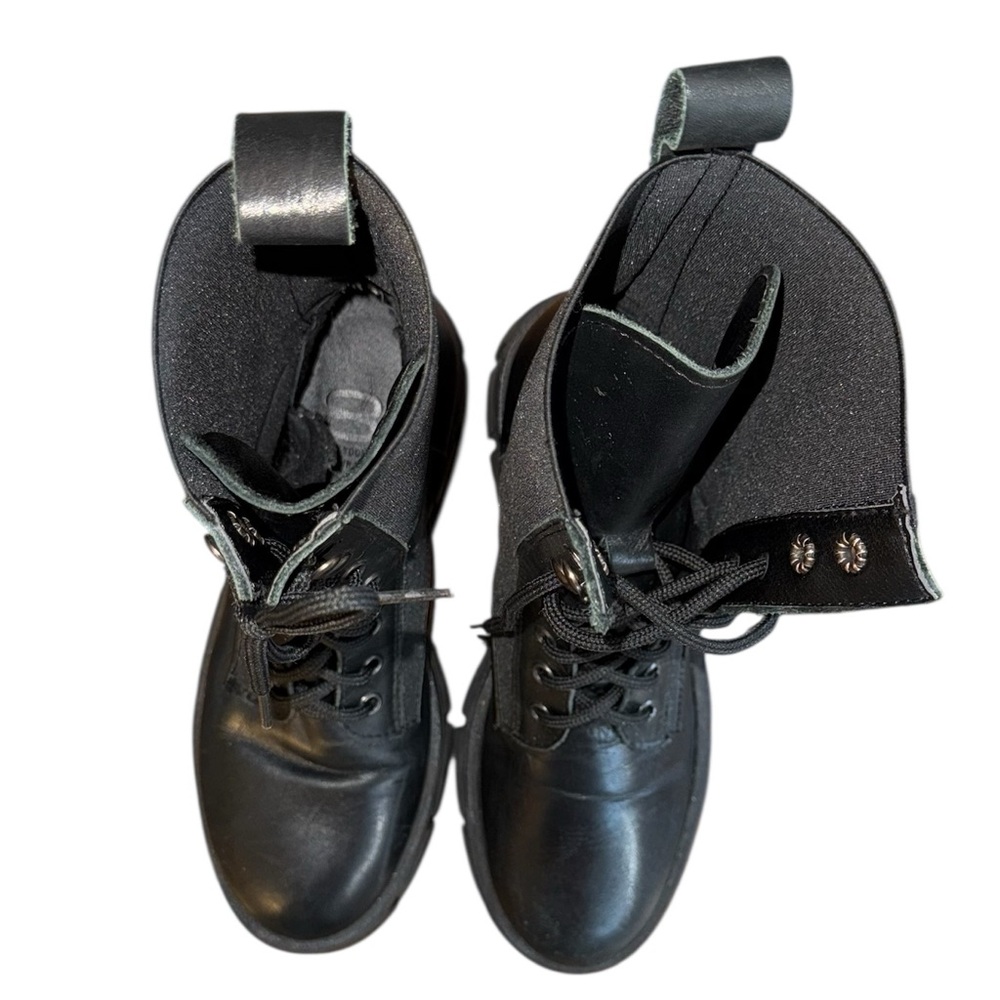 8 by YOOX LEATHER-NYLON COMBAT ANKLE BOOTS Women’s Size 6.5/7 - Picture 6 of 9